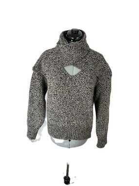 Zara Chunky Cross Over Neck Sweater M Peek a Boo